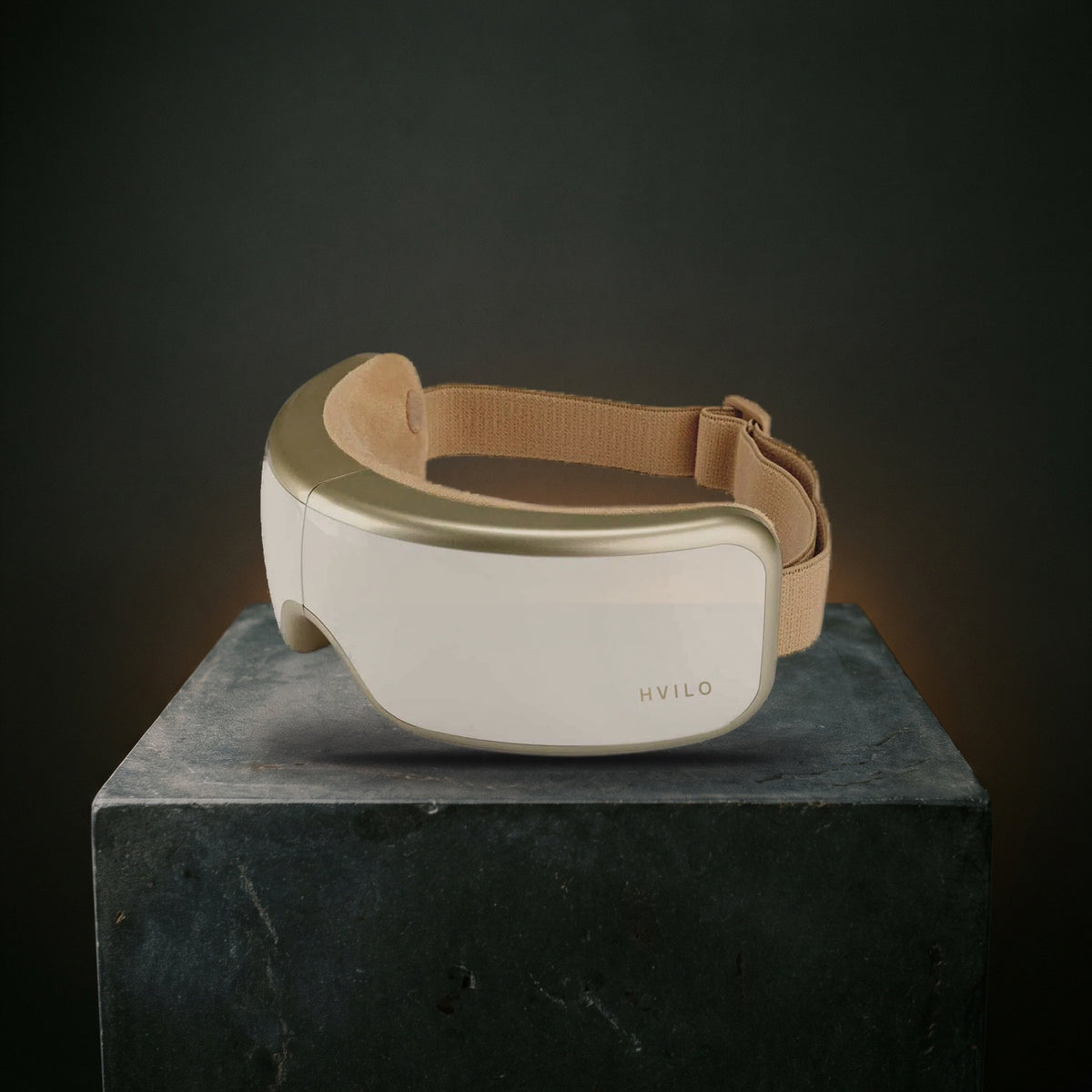 Hvilo Massagemask – vit med champagneguld kant